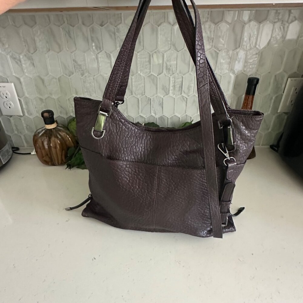 Vince Camuto Pebbled Leather Tote Bag With Dual Handles & Adjustable Strap